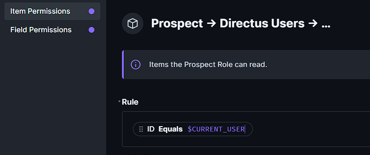 Prospect user permissions